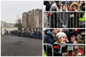 FOTO/VIDEO: Coadă de 2 km la înmormântarea lui Alexei Navalnîi